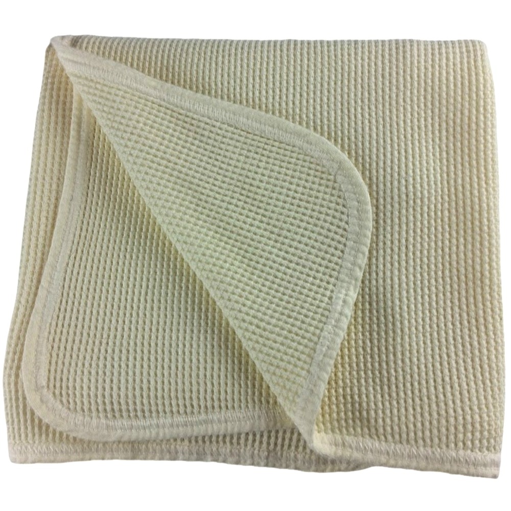 Carter's Vintage Solid Yellow Thermal Baby Blanket Receiving Cotton USA Unisex